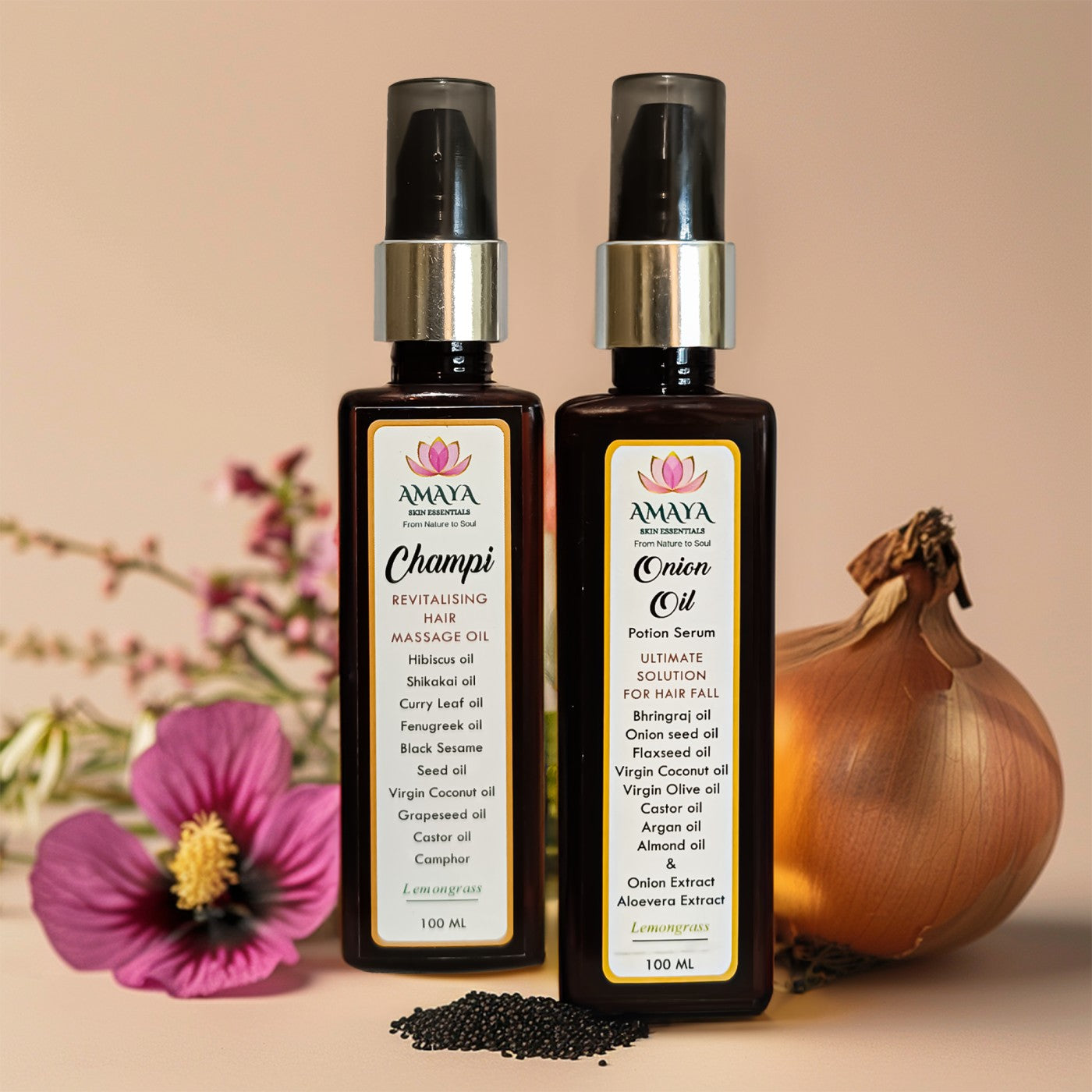 Onion Oil Potion Serum & Champi Revitalizing Hair Massage Oil